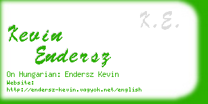 kevin endersz business card